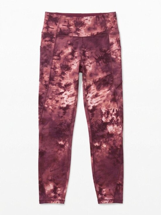 Jessica Simpson Pants - Jessica Simpson Sportswear Size L Ankle Legging Maroon Tie Dye Yoga Gym Workout